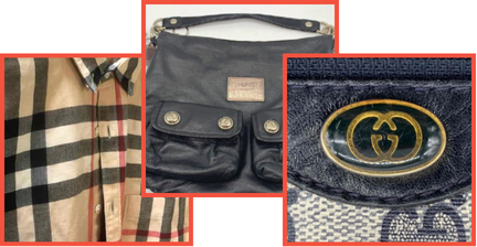 Inspecting the details and stitching on secondhand luxury items