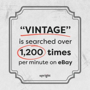 "Vintage" is searched over 1,200 times per minute on eBay