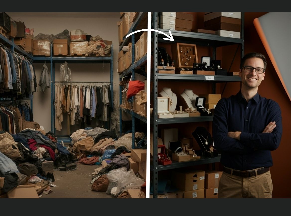 Before and after of an e-commerce warehouse with inventory management strategies in place