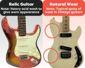Key features to distinguish vintage and relic guitars