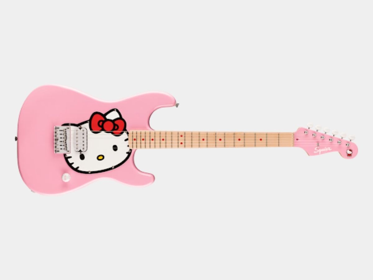 Pink Hello Kitty electric guitar